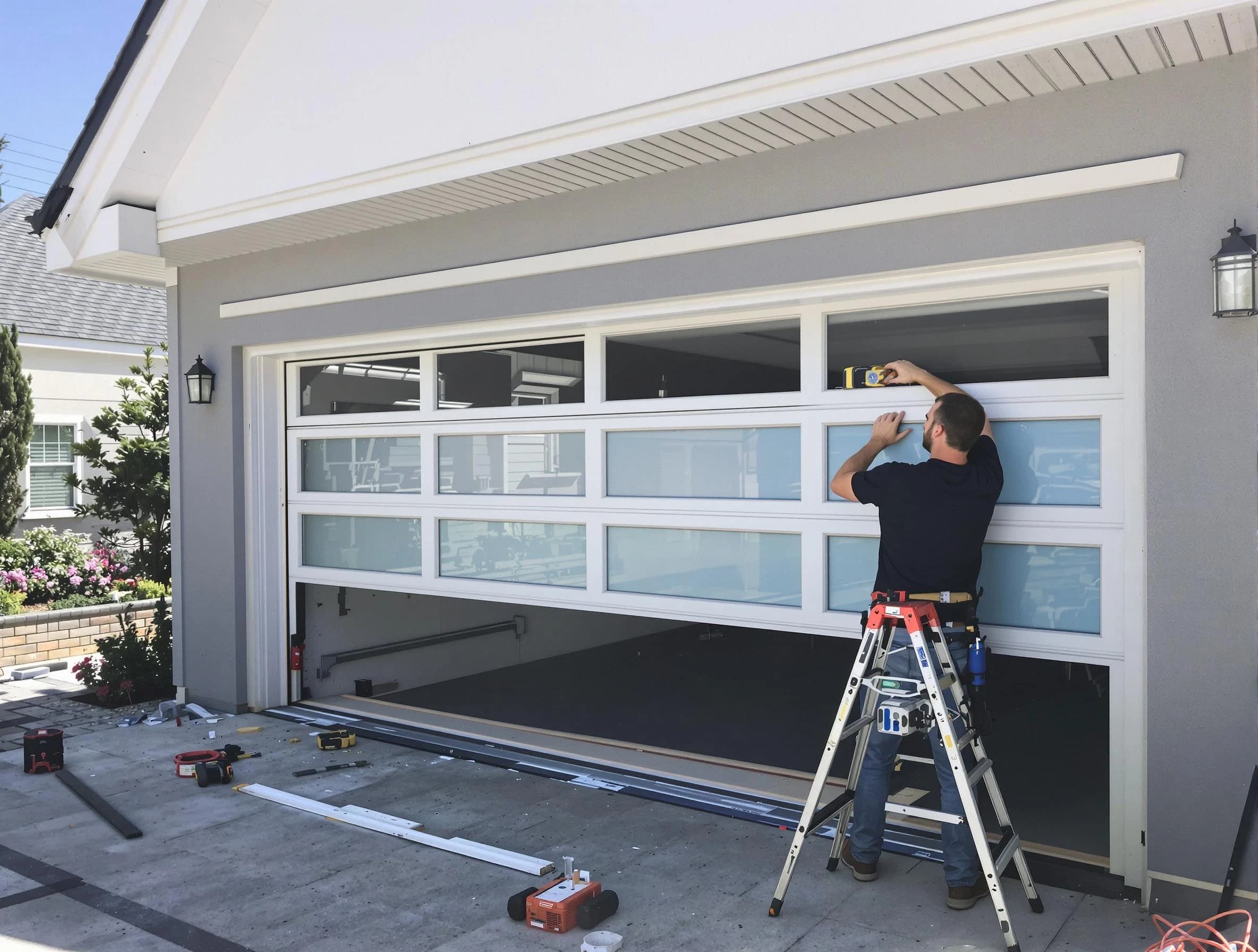 Columbia Garage Door Repair team performing garage door replacement in Columbia