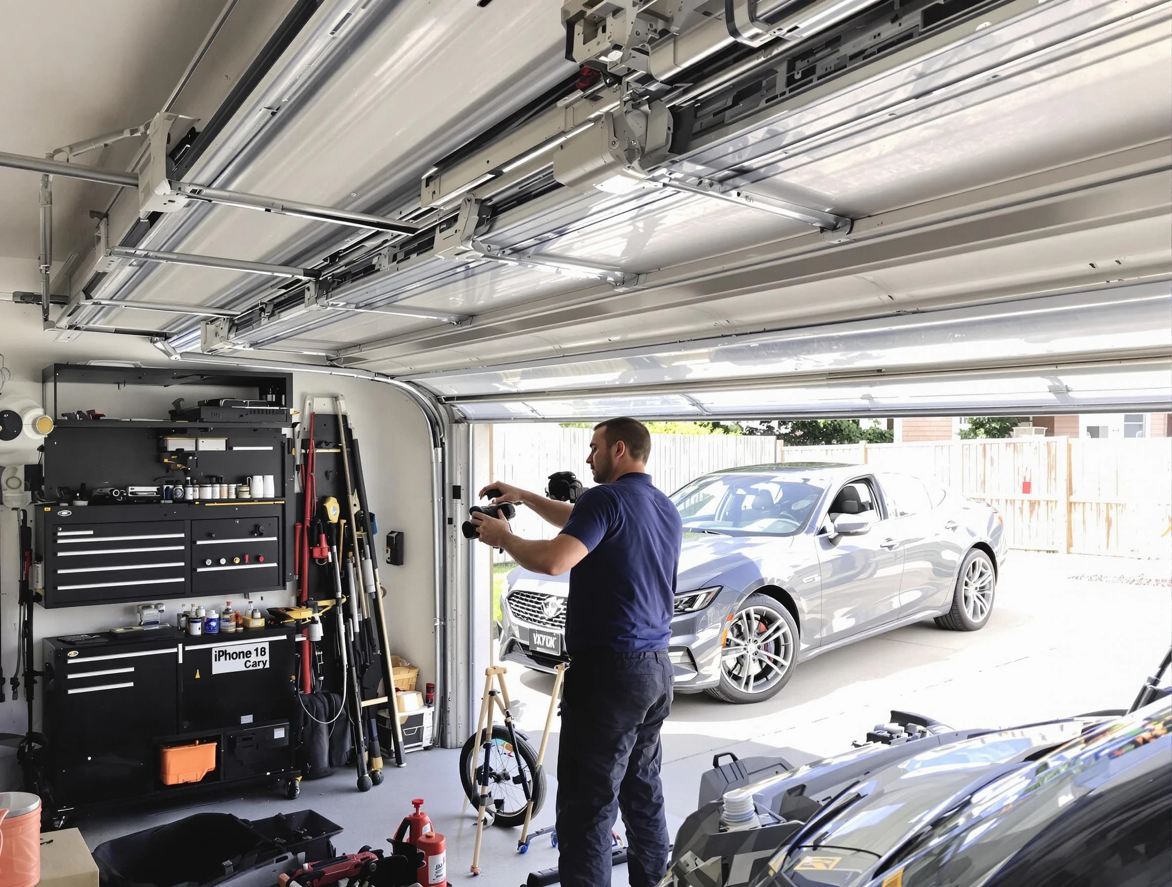 Columbia Garage Door Repair technician fixing noisy garage door in Columbia