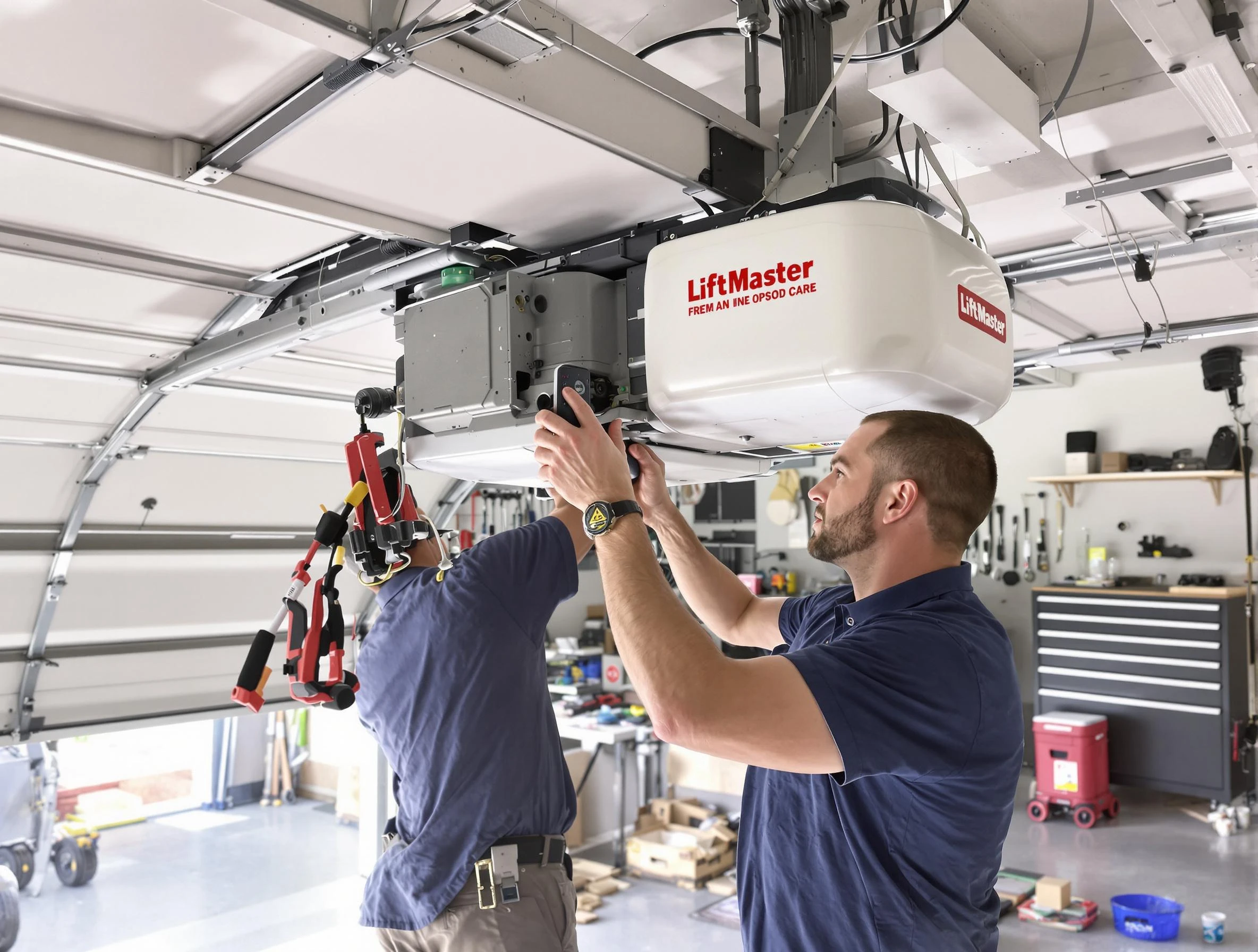Columbia Garage Door Repair technician performing advanced diagnostics on garage opener in Columbia