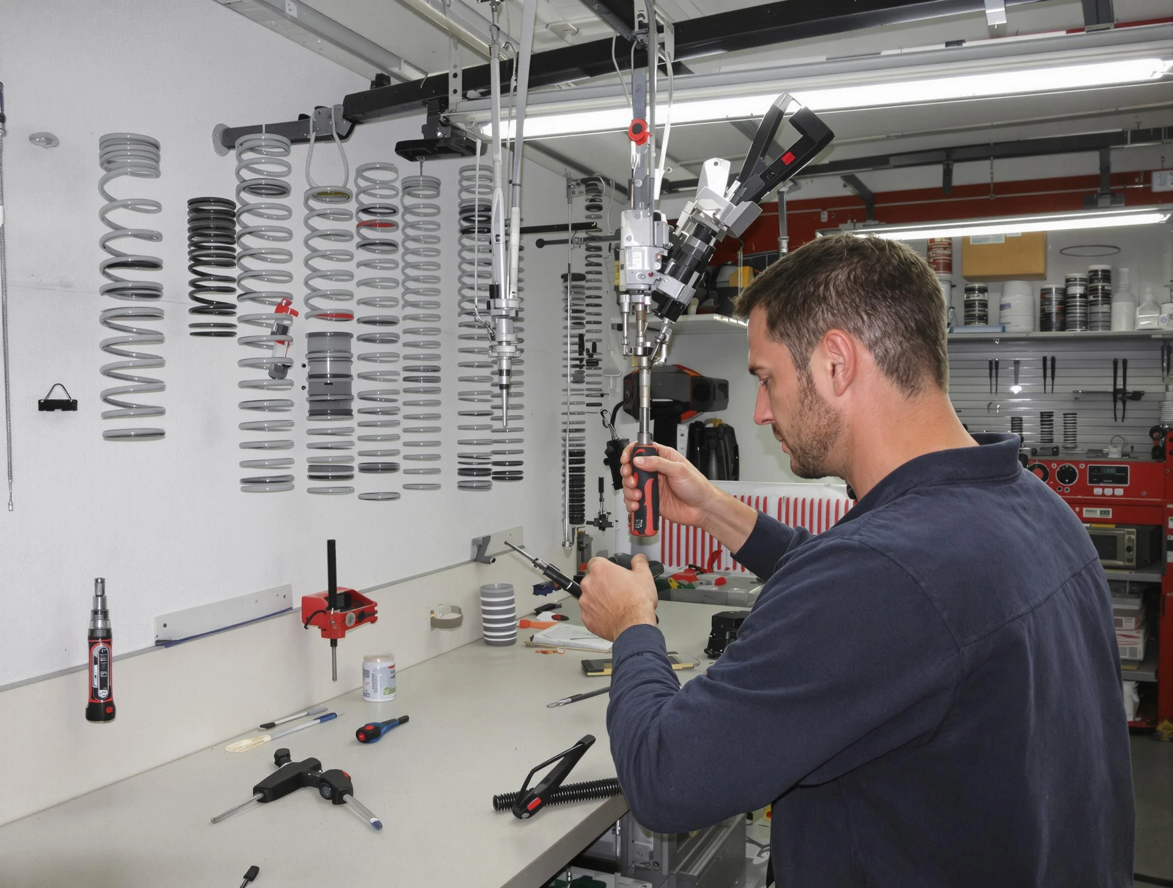 Columbia Garage Door Repair safety certified technician performing precision spring replacement in Columbia